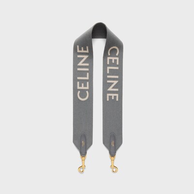 숏 스트랩 - CELINE 자카드 울 - 그레이 / 화이트 - 참 및 액세서리 - tileIndex | CELINE