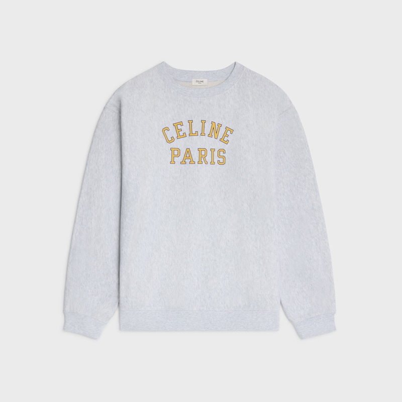 SWEATSHIRT IN cotton fleece - PALE GREY / YELLOW / BLUE -  - 1 | CELINE