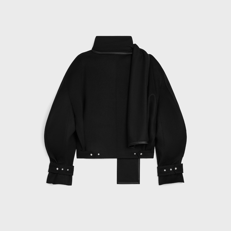 scarf jacket IN WOOL CLOTH - BLACK -  - 1 | CELINE