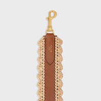 long strap in RAFFIA AND CALFSKIN - NATURAL / TAN - BAG CHARMS - 1 | CELINE