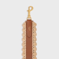 long strap in RAFFIA AND CALFSKIN - NATURAL / TAN - BAG CHARMS - 2 | CELINE