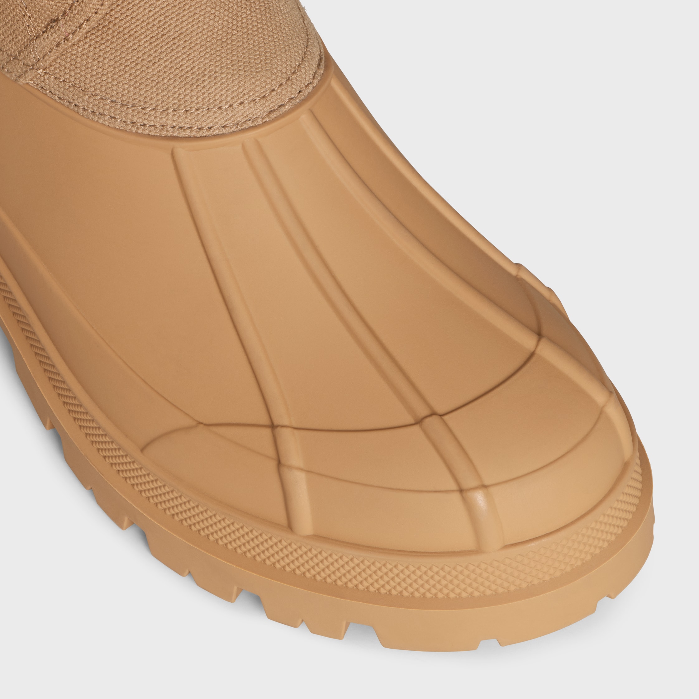 CELINE RILEY LACE-UP BOOT IN CANVAS - CARAMEL | CELINE