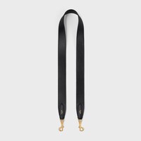 Long Strap in smooth calfskin with GOLD FINISHING - BLACK - BAG CHARMS - 1 | CELINE
