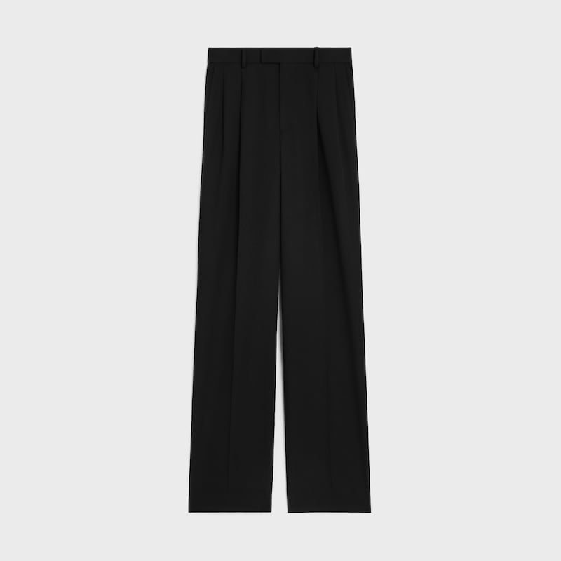 PANTALONES JAZZ DE PUNTO DIAGONAL DE LANA - NEGRO -  - 1 | CELINE