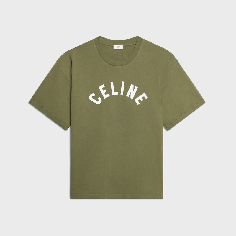 t-shirt IN cotton jersey - KAKI / OFF WHITE -  - 1 | CELINE