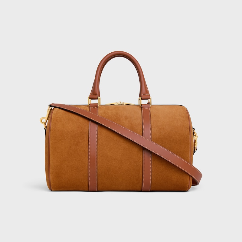 LARGE BOSTON in SUEDE CALFSKIN - TOBACCO - CROSS-BODY BAGS - 1 | CELINE