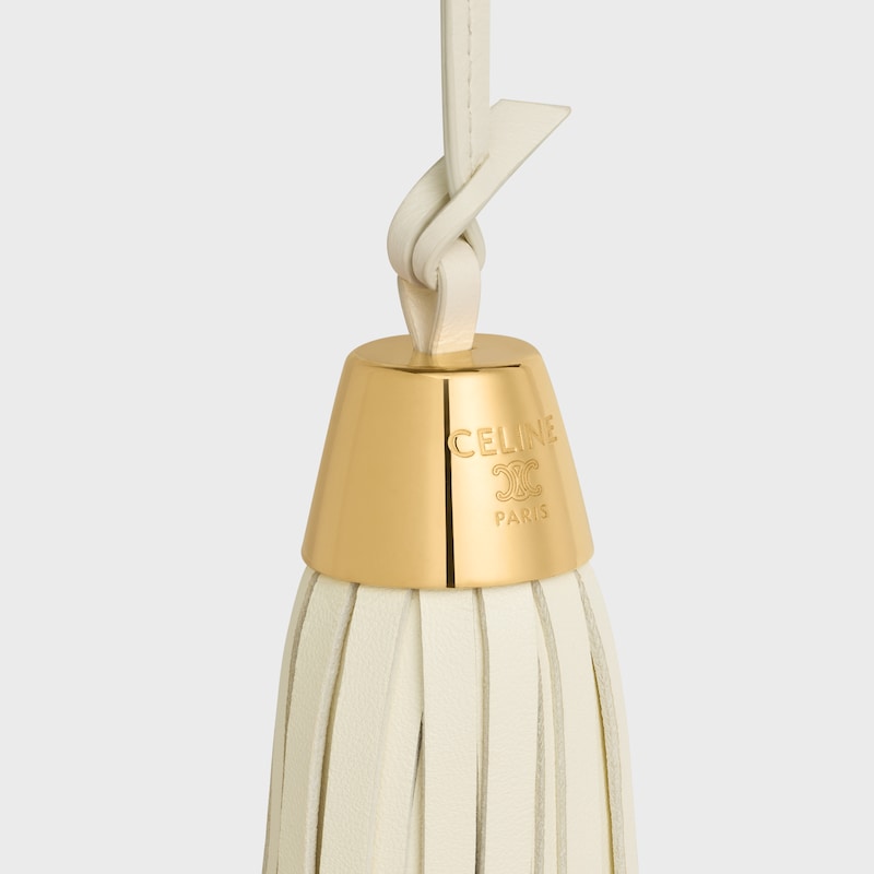 ACCESSOIRE DE SAC TASSEL AGNEAU LISSE - ULTRA WHITE - BIJOUX DE SACS - 1 | CELINE