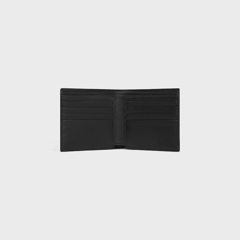 Bi-fold card holder IN Calfskin with triomphe embossed - BLACK - GIFT FINDER - 1 | CELINE