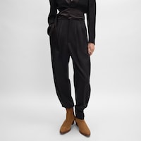 tux trousers IN wool gabardine - BLACK -  - 2 | CELINE