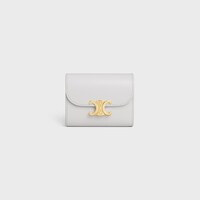 Small Flap Wallet TRIOMPHE in Shiny calfskin - Cloudy Grey - TRIOMPHE - 1 | CELINE