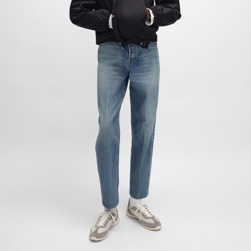 CELINE RACER SNEAKER BASSE AVEC TRIOMPHE EN NYLON, CUIR DE VEAU VELOURS ET CUIR DE VEAU - Gris -  - 1 | CELINE