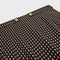 midi skirt IN silk georgette - CHOCOLATE/CREAM -  - 2 | CELINE