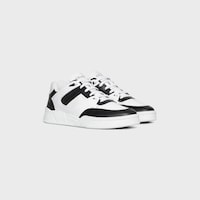 CELINE TRAINER CT-07 LOW LACE-UP SNEAKER in CALFSKIN - OPTIC WHITE / BLACK -  - 2 | CELINE