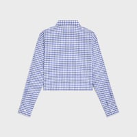 cropped shirt IN vichy cotton - BLANC/BLEU -  - 2 | CELINE