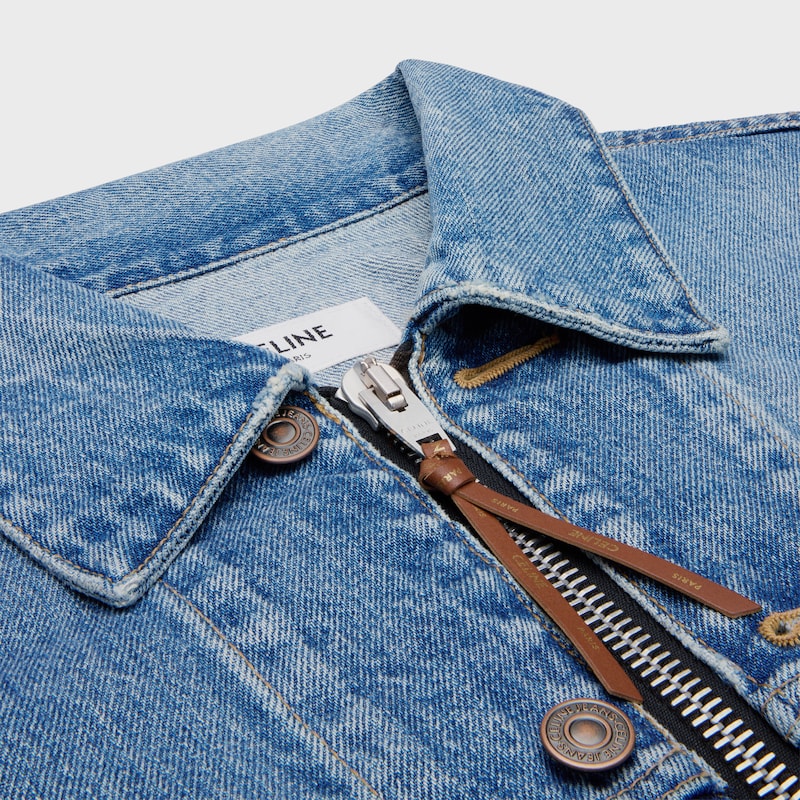 TRUCKER JACKET IN DENIM - CLEAR WATERFALL -  - 1 | CELINE