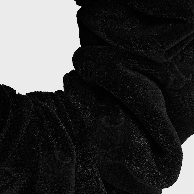 SCRUNCHY COM ESTAMPA CELINE EM POLIÉSTER E LATÃO COM ACABAMENTO EM RÓDIO - PRETO/PRATEADO - - 1 | CELINE