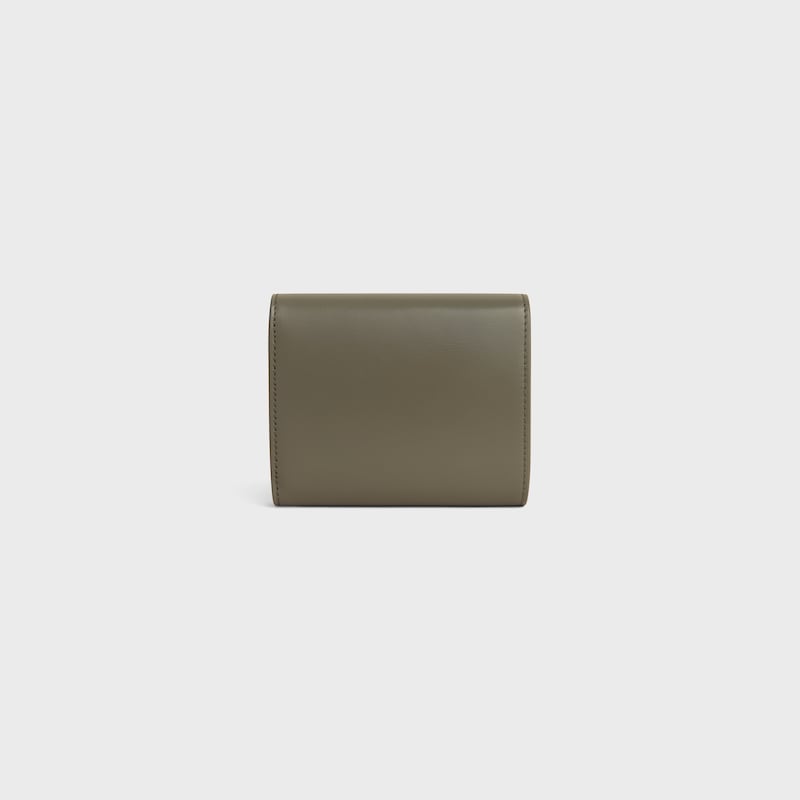 Small Flap Wallet TRIOMPHE IN Shiny calfskin - GOLDEN KHAKI - WALLETS - 1 | CELINE