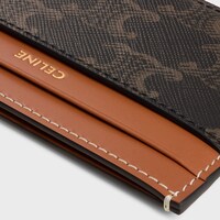 MEDIUM CARD HOLDER IN Triomphe canvas AND calfskin - TAN - GIFTS FOR HER - 1 | CELINE