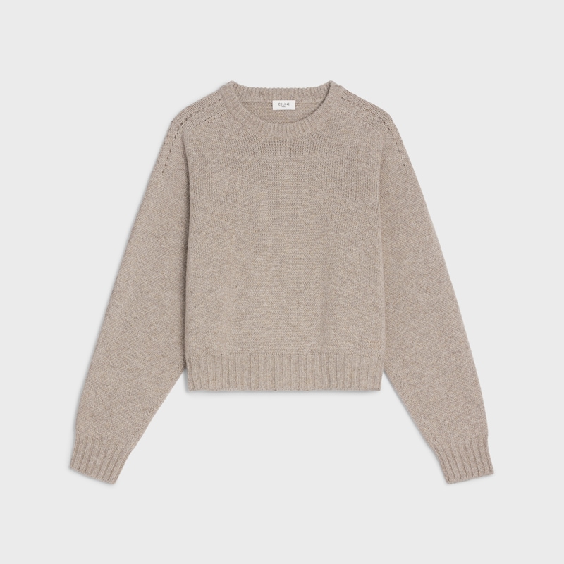 MAGLIA GIROCOLLO IN CASHMERE SENZA CUCITURE - Sabbia -  - 1 | CELINE