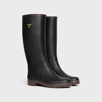 CELINE RAIN BOOTS IN NATURAL RUBBER - BLACK -  - 2 | CELINE