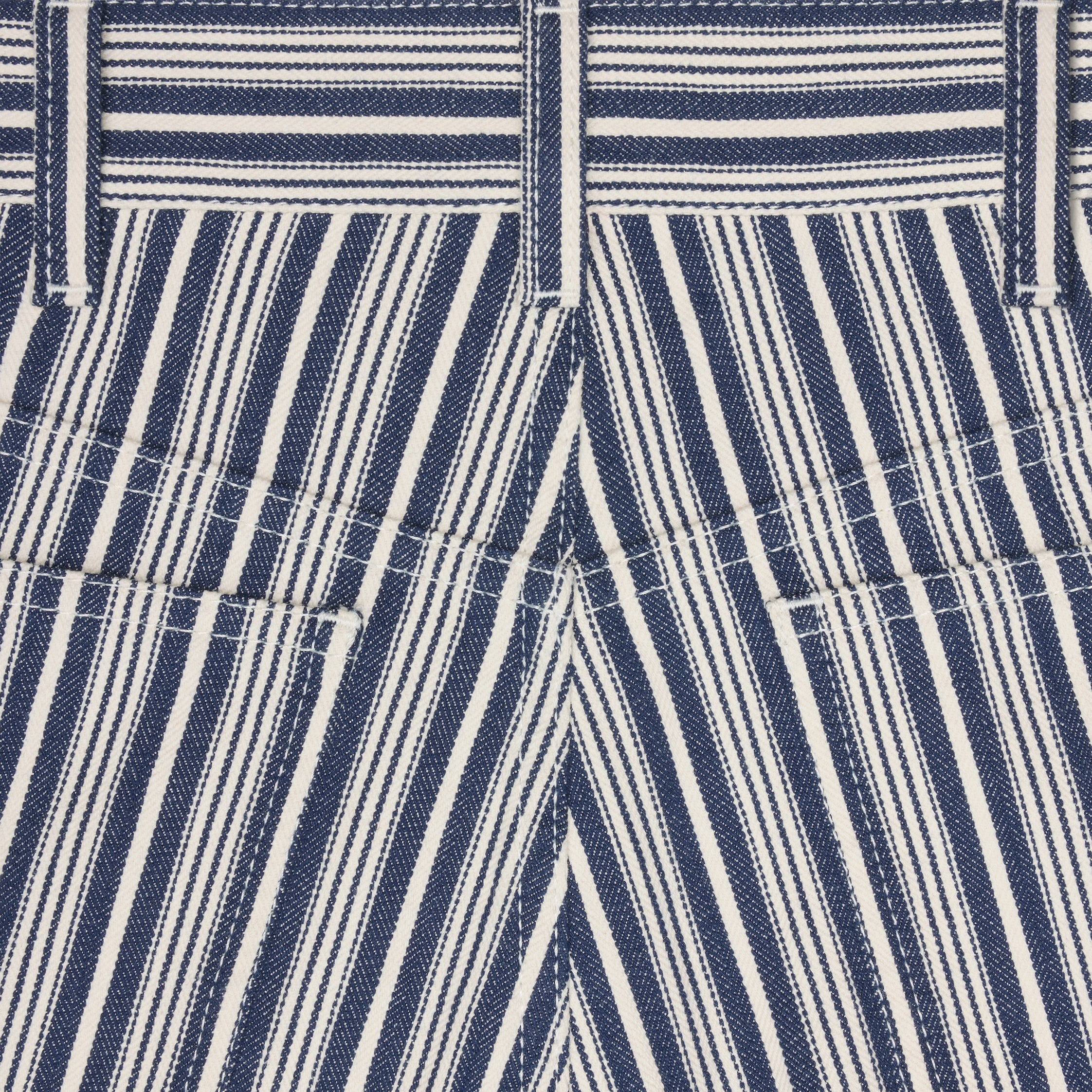 lulu jeans in hickory striped cotton - BLUE/WHITE RINSED