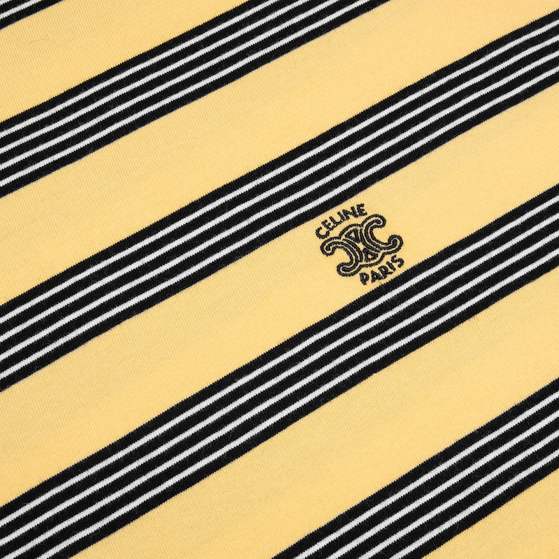 t-shirt IN STRIPED COTTON JERSEY - VINTAGE YELLOW/BLACK/OFF WHITE -  - 1 | CELINE