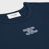 CAMISETA TRIOMPHE DE PUNTO DE ALGODÓN DE CANALÉ - Azul marino/blanco crudo -  - 2 | CELINE