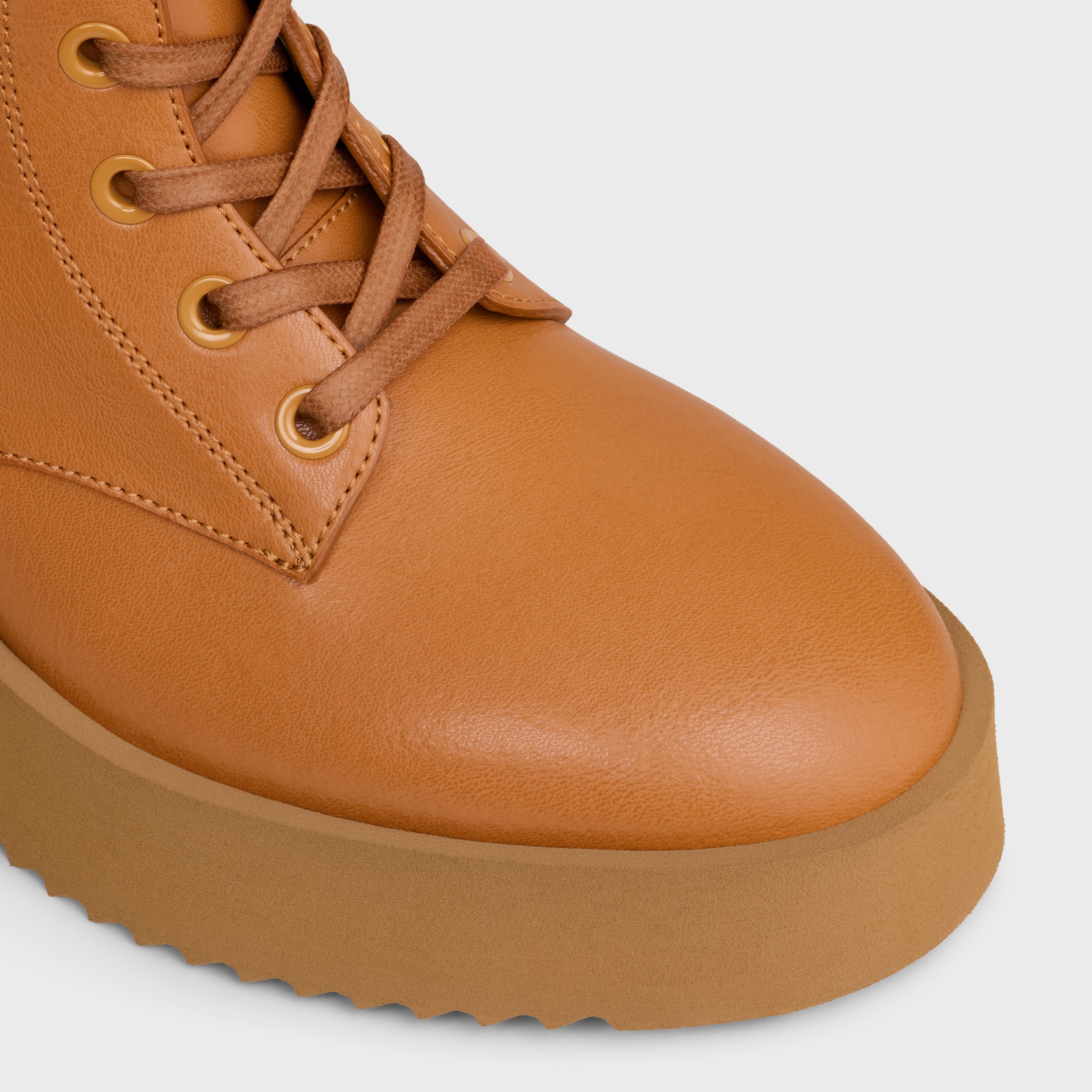 AUSTIN LACE-UP BOOT IN SHINY CALFSKIN - SAHARA | CELINE