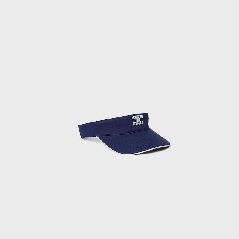 triomphe visor IN WASHED COTTON GABARDINE - NAVY / WHITE -  - 1 | CELINE