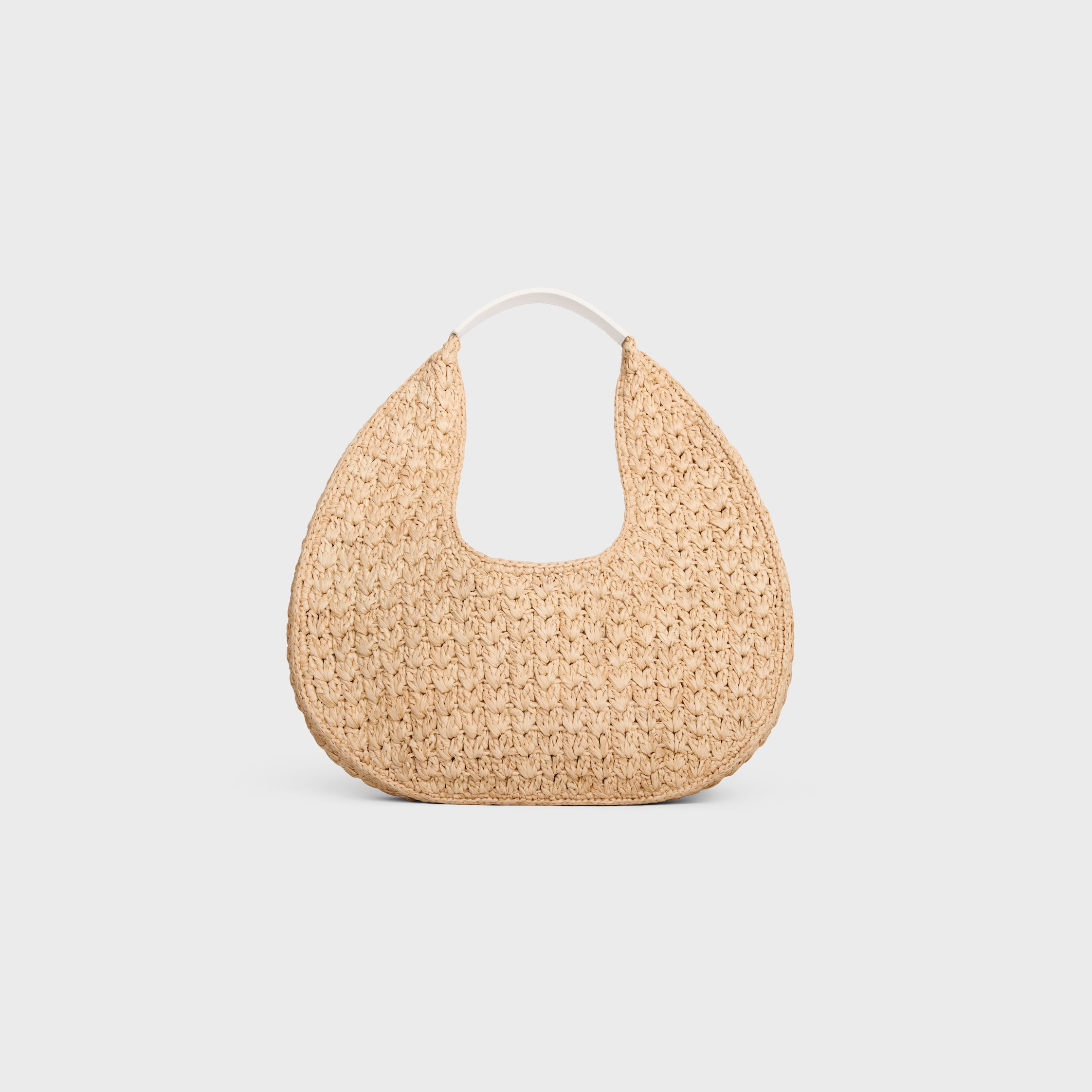 celine classic panier HOBO BAG IN Raffia and Calfskin