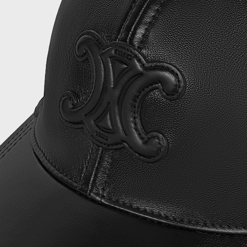 triomphe baseball cap IN LAMBSKIN - BLACK -  - 1 | CELINE