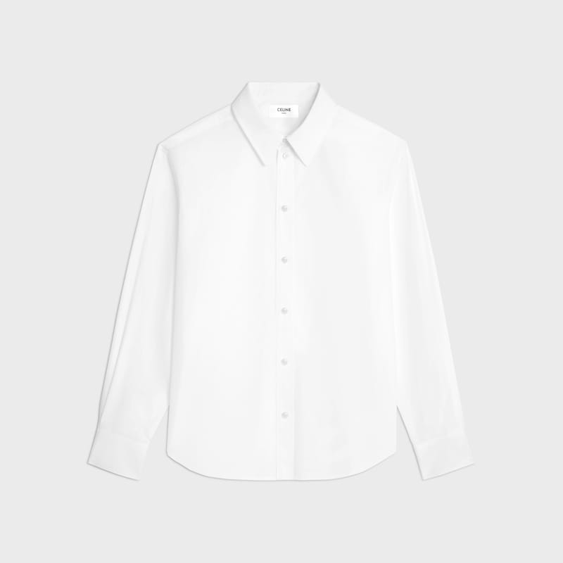 relaxed shirt IN COTTON POPLIN - WHITE -  - 1 | CELINE