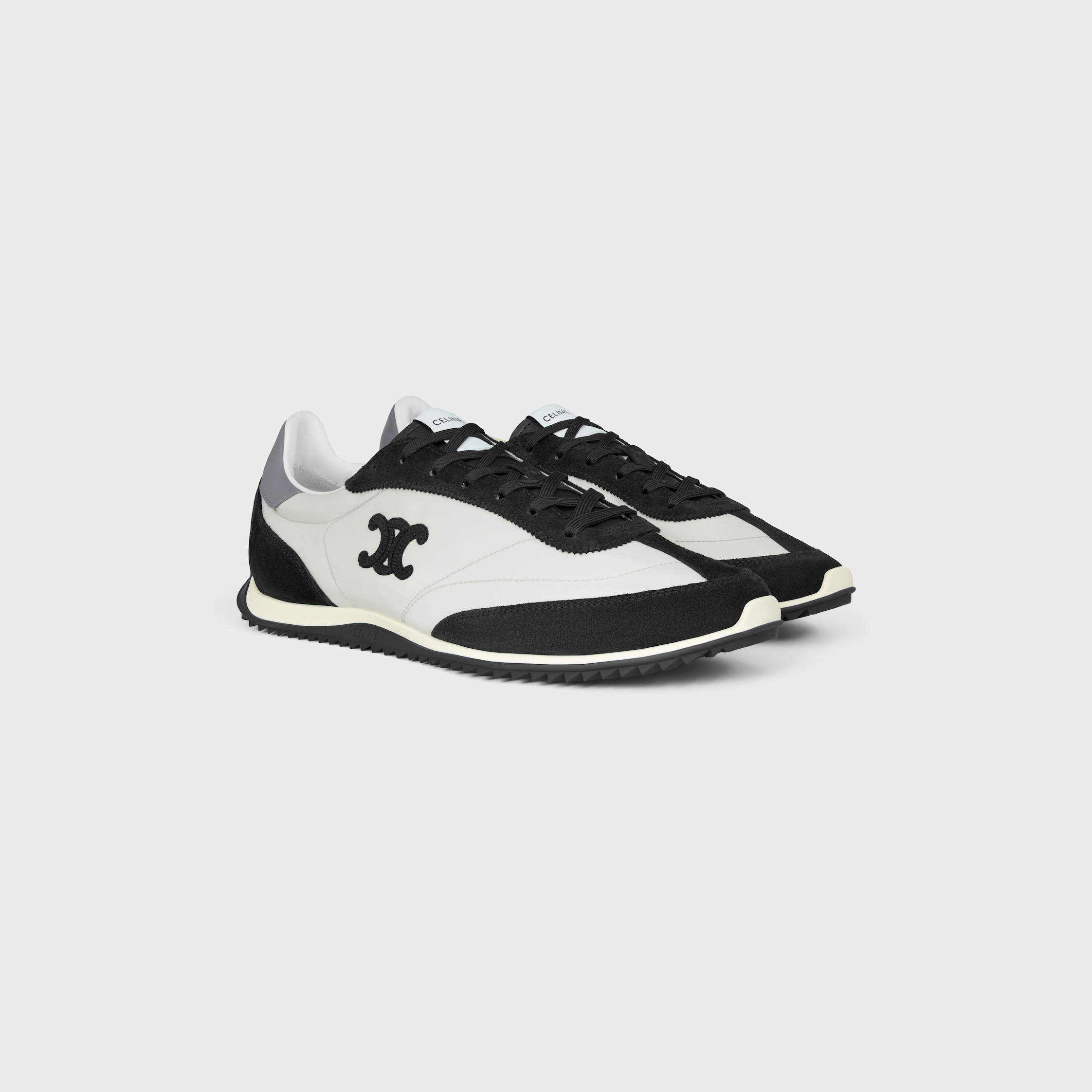 RACER SNEAKER IN NYLON, SUEDE CALFSKIN AND CALFSKIN - GREY/ BLACK