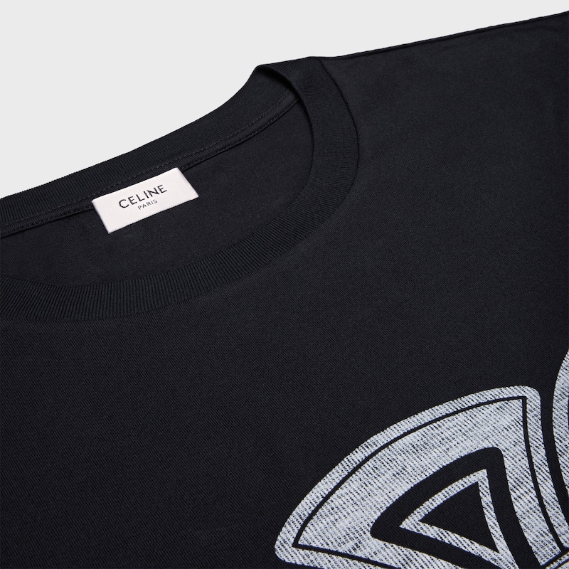 loose t-shirt IN cotton jersey - BLACK / WHITE -  - 1 | CELINE