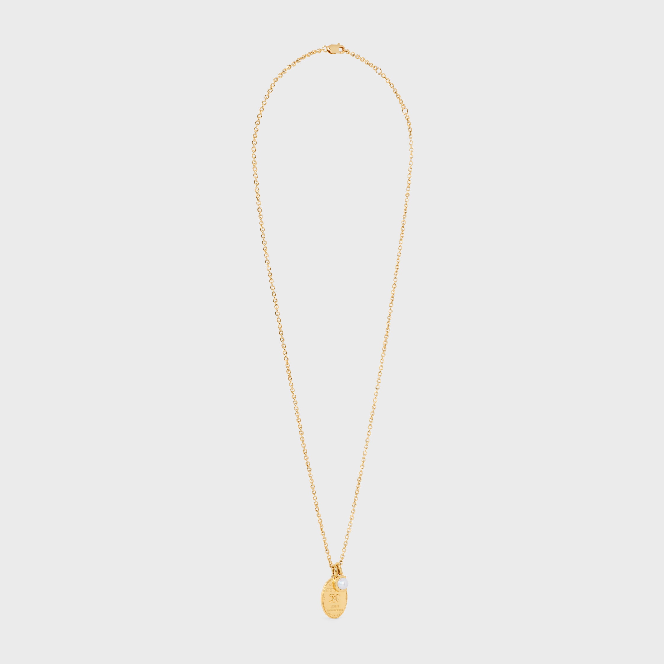 レ・パール CELINE メダル ネックレス / レジンパール & ゴールドフィニッシュ ブラス - ゴールド / アイボリー | CELINE