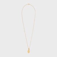 Les Perles Celine Medal Necklace in Resin Pearl and Brass with Gold Finish - GOLD / IVORY - NECKLACES - 2 | CELINE