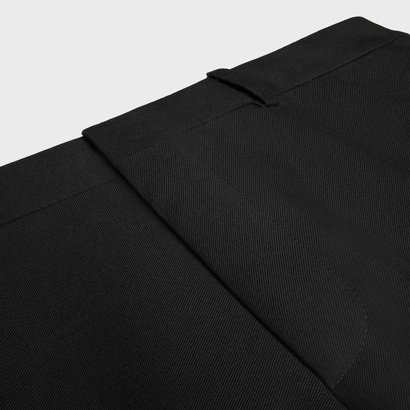 PANTALONES LARGOS DOCKS DE GABARDINA DE LANA - NEGRO -  - 1 | CELINE