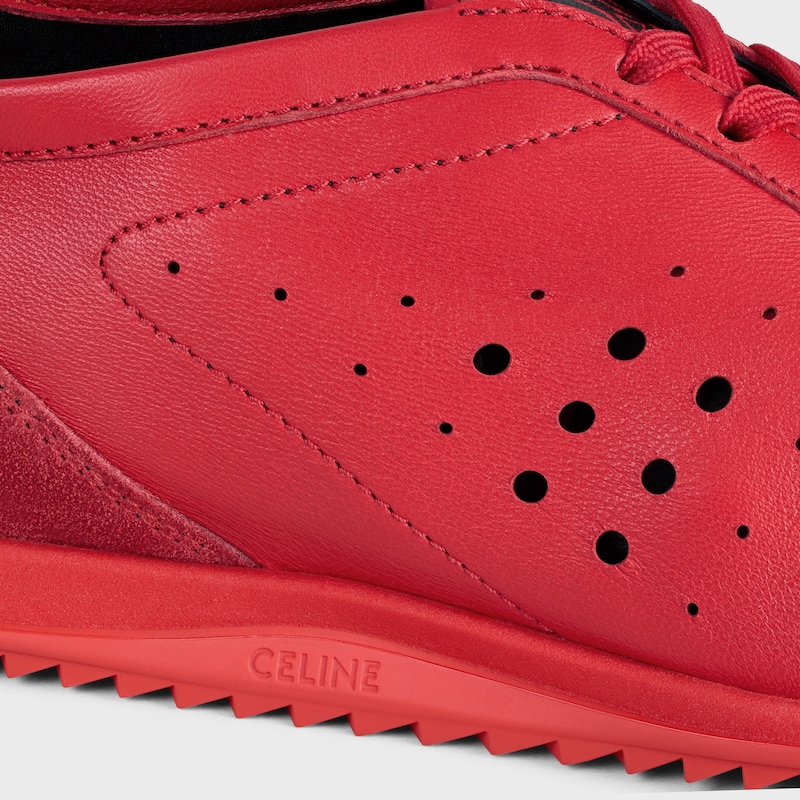 SNEAKER SOFT EN CUIR D'AGNEAU STRETCH, CUIR DE VEAU VELOURS ET CUIR D'AGNEAU - ULTRA ROUGE -  - 1 | CELINE