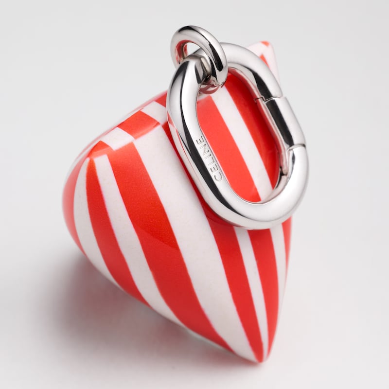 CELINE CHARMS BERLINGOT IN RESIN AND BRASS WITH RHODIUM FINISH - RED / SILVER - CELINE CHARMS - 1 | CELINE
