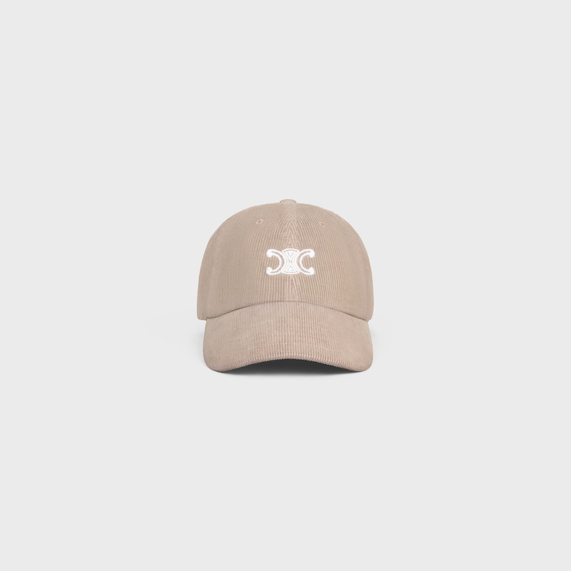 vivienne cap IN corduroy - GREY / WHITE -  - 1 | CELINE