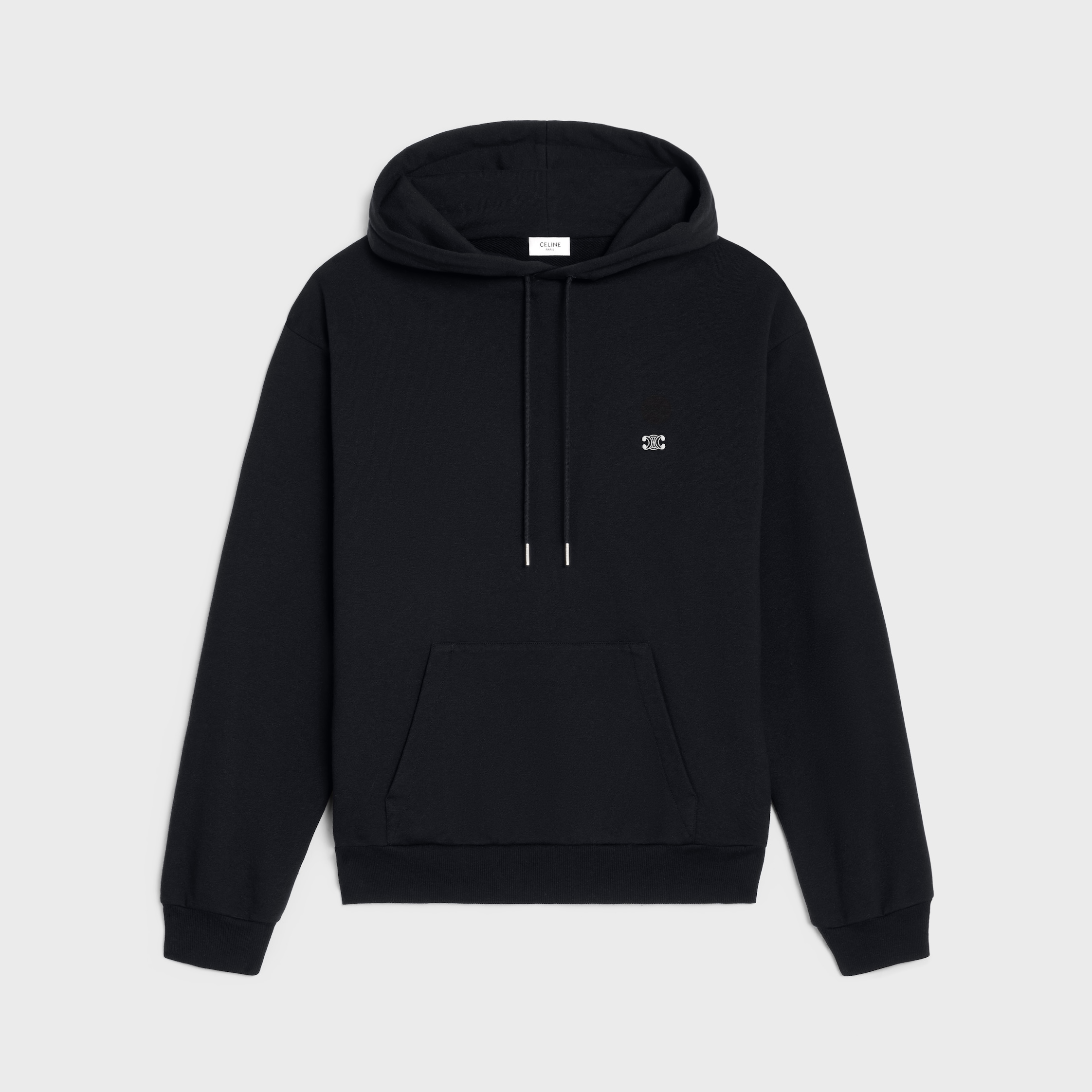TRIOMPHE LOOSE HOODIE IN CASHMERE COTTON - BLACK / WHITE