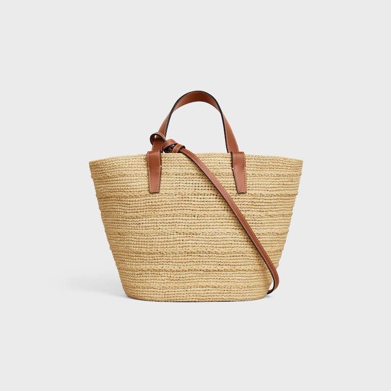 TEEN SUPPLE CELINE CLASSIC PANIER IN Raffia and calfskin - TAN - NEW COLLECTION - 1 | CELINE