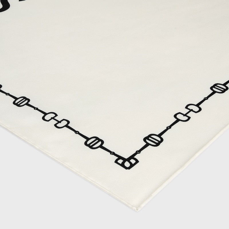 square IN silk twill - WHITE / BLACK -  - 1 | CELINE