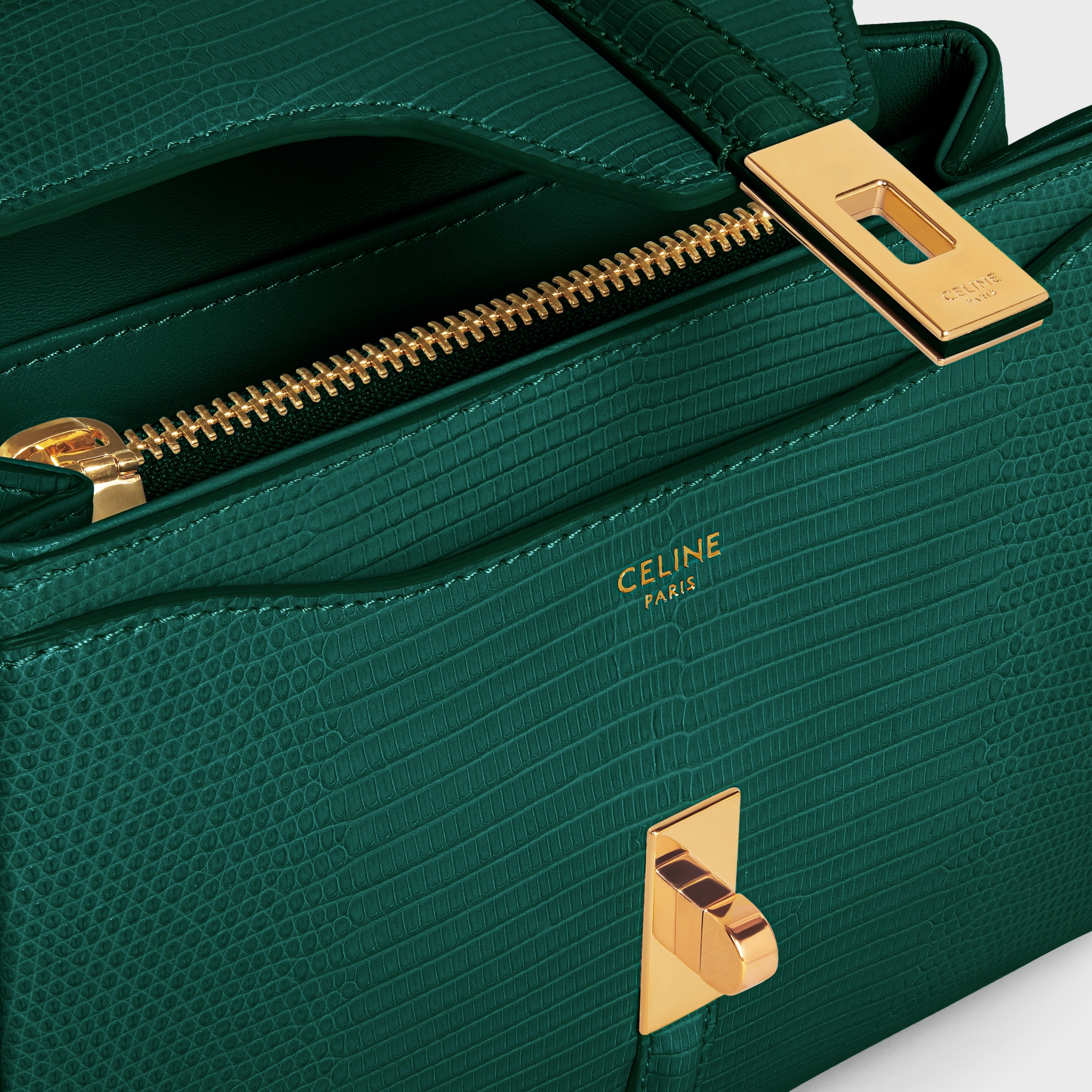 CELINE スモール16 バッグ グリーン セリーヌ 16セーズ ミニ レザー 2WAYハンドバッグ グリーン