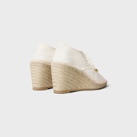 WEDGE LACE-UP ESPADRILLES IN CANVAS - ECRU -  - 2 | CELINE