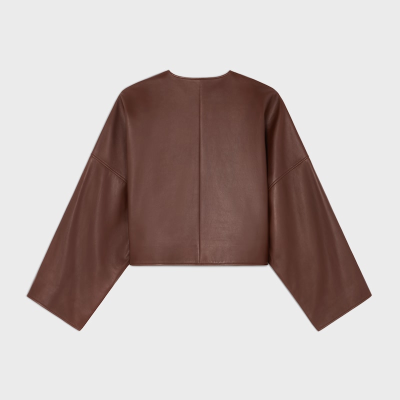 cardigan jacket IN lambskin - MAHOGANY -  - 1 | CELINE