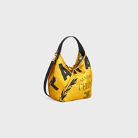 SMALL HOBO IN SILK AND CALFSKIN - YELLOW / BLACK - TOP-HANDLE BAGS - 2 | CELINE