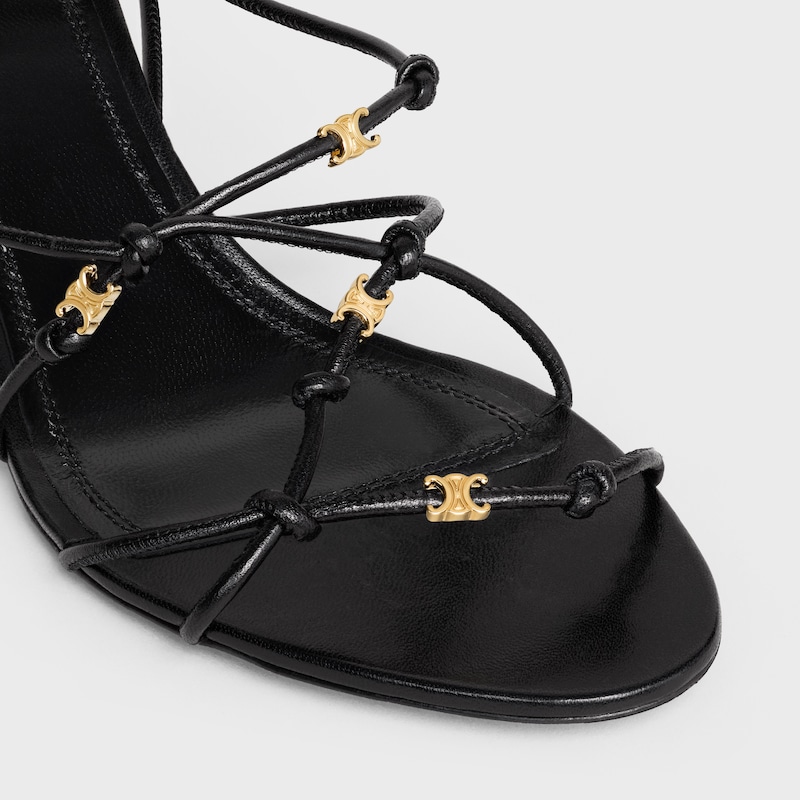 SANDALIA CON TAC&Oacute;N UPTOWN DE PIEL DE CABRA - NEGRO -  - 1 | CELINE