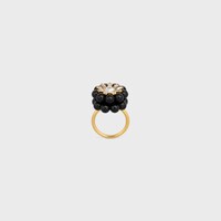 Celine Heirlooms Mûre水晶、亮漆及金色飾面黃銅戒指 - 金色 / 黑色 -  - 1 | CELINE