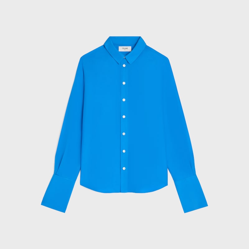 shirt IN silk poplin - LAGOON -  - 1 | CELINE